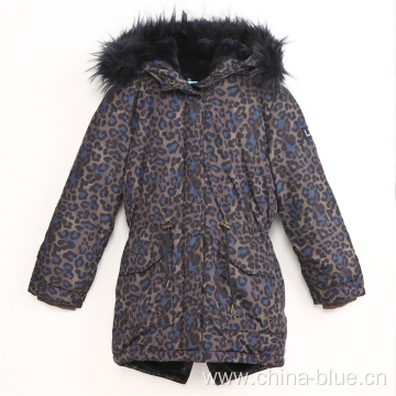 Girl's rope waist warm winter jacket